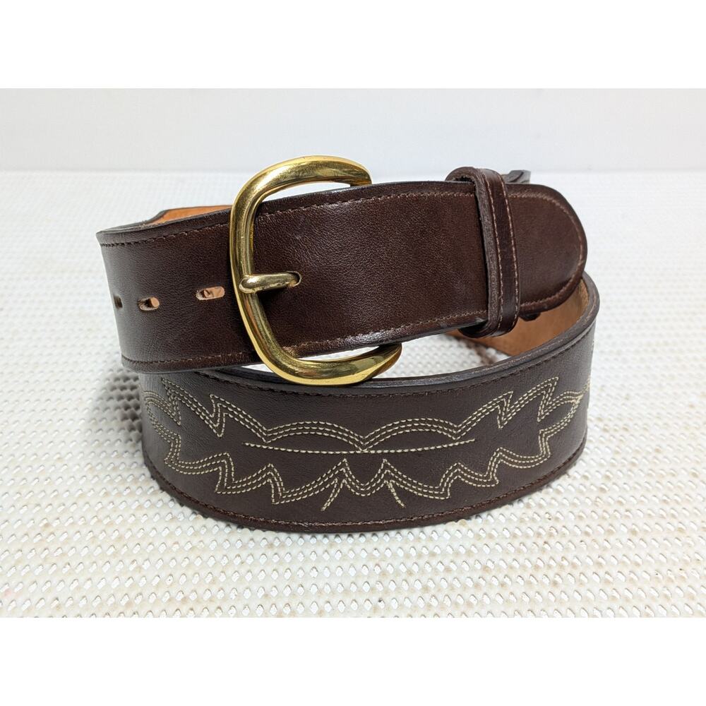 Justin Top Grain Cowhide Belt 30 New Western Wear Cowboy Embroidered 742C